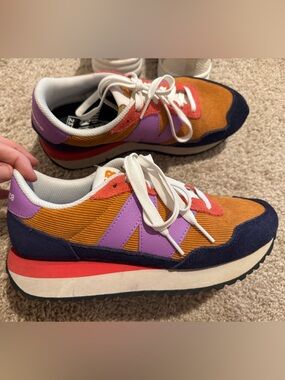 New Balance Multicolor Retro Runner Sneakers - Purple, Orange, Navy, Red